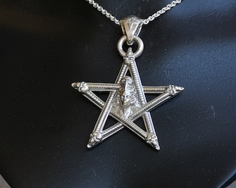 Pentagram, 5 elements, Silver  925. Tribut to HR Giger, Limitierte Auflag.size 54/8/41 mm