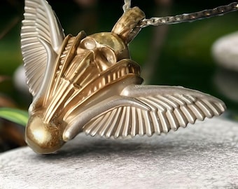 SPACE Jockey 3 Necklace pendant silver 925 inspired by the master HR. Giger. 52mm