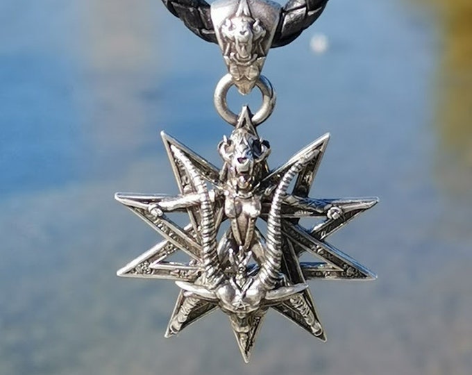 Baphomet X 2021 Silver 925, icon worshiped by the Knights Templar,