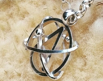 Atheist Pendant 2 Necklace Silver 925 *Scientific Atheism