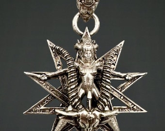 Baphomet X 2021 Silver 925, icon worshiped by the Knights Templar,