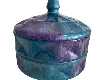 Stacking trays/jar for trinkets, change and/jewellery. Can also be used for food. Hand made.