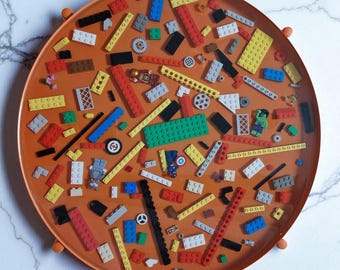 Hand made resin filled table. Lego filled. With Iron-man, Captain America & the Hulk.