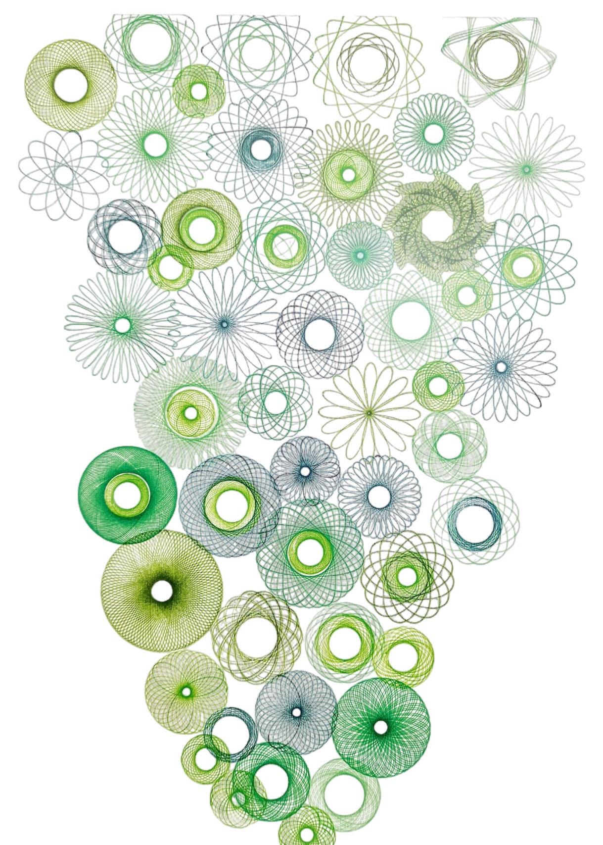 Spirograph Art. Green Spiro Artwork. A3 Size. - Etsy Hong Kong
