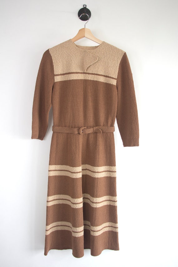 40’s Lurex Stripe Sweater Dress w/ Belt