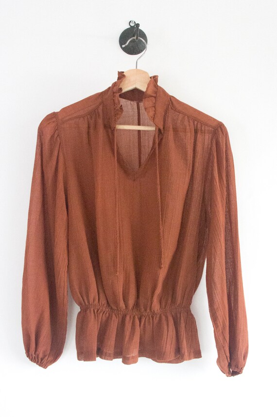 70's Gauzy Cotton Prairie Blouse