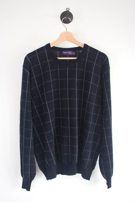 Ralph Lauren Purple Label Windowpane Cashmere Swea