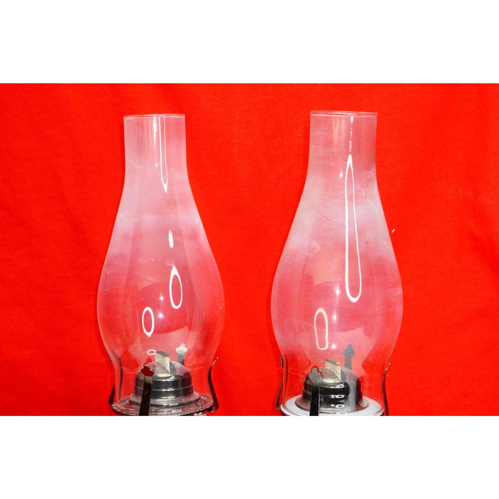 12 oil lamp pair frosted chimneys Etsy
