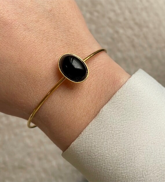 TENNESSEE Bangle Bracelet in Brass Gilded With 24K Fine Gold and