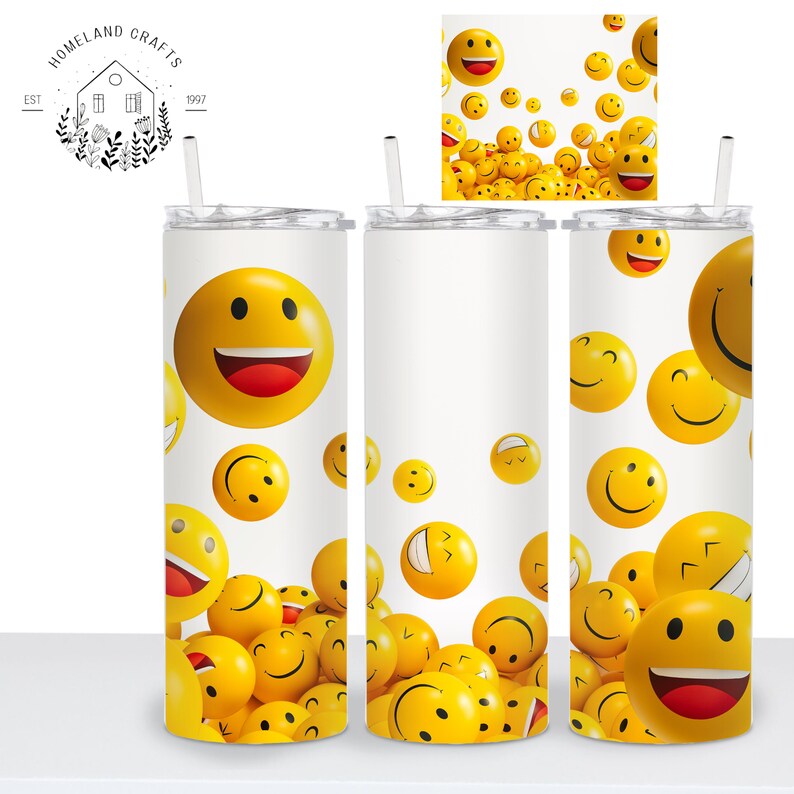 Smiley Face Skinny Tumbler main image 1