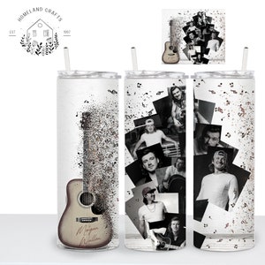 Country Boy with Guitar 20 oz. Skinny Tumbler PNG Wrap, Sublimation Design, Instant Digital Download