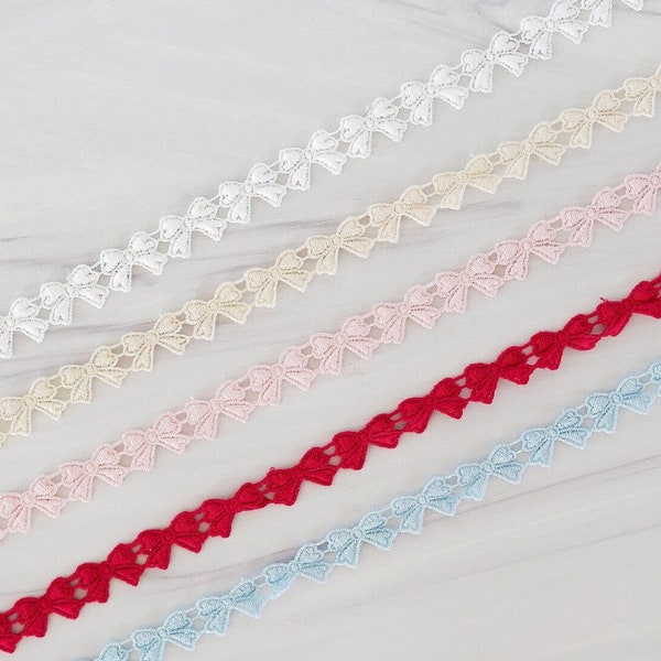 Dainty Bow Lace Ribbon Trim / Gift Packaging / Gift Wrap / Gift Ribbon / Sewing Crafts