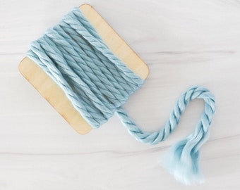 Dusty Blue Chunky Twisted Yarn / Gift Wrap Ribbon / Gift Packaging / Gift Wrap / Vintage Ribbon