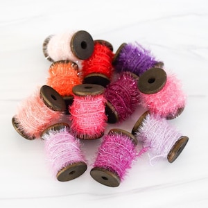 Pinks + Purples Tiny Sparkle Tinsel • 5 Yards • With or W/O Wood Spool