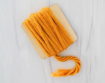 Old-Fashioned Mustard Yellow Super Thick Yarn Ribbon / Gift Wrap Ribbon / Gift Packaging / Gift Wrap / Vintage Ribbon