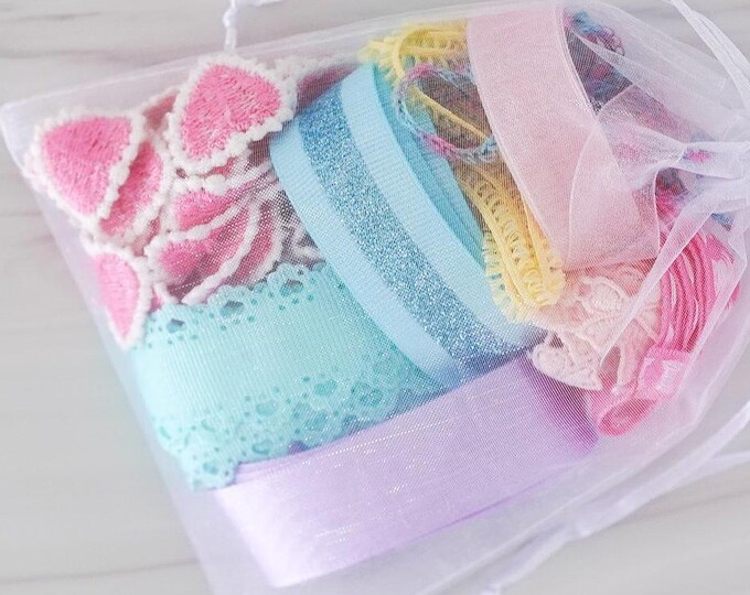 Luxury Scrap Ribbon Bag / Ribbon Trim Assortment - Etsy