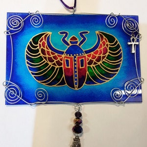 Egyptian scarab beetle suncatcher