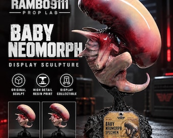Baby Neomorph Display Sculpture | Alien Inspired Creature | Horror Sci-Fi Collectible | Hand Painted