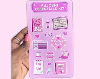 Fujoshi Essentials Kit Sticker Sheet | Planners, Journaling Stickers for Fujo's | 4x7 Laminated Anime BL