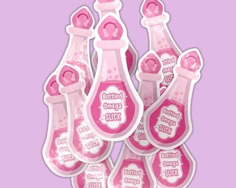 Omegaverse Potion Vinyl Sticker | Bottled Omega Slick | BL Yaoi Fujoshi Sticker | Pink Kawaii