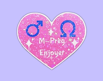 M-Preg Genießer Herz Sticker: Omegaverse BL Yaoi Fandom - glänzend oder holographisch