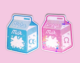 Omegaverse Alpha & Omega Milk Carton Stickers: Kawaii Yaoi BL Vinyl Stickers
