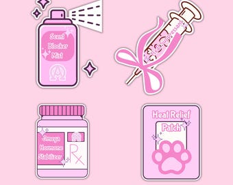 Omega Essentials Sticker Set | Omegaverse BL Stickers (Glänzend Laminiert, 4er Set)