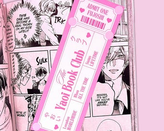 Yaoi Book Club Lesezeichen | Glänzend laminiert doppelseitig | BL Manga Geschenk | Fujoshi Briefpapier