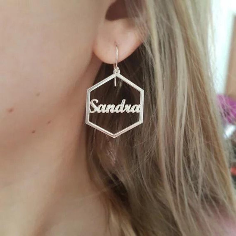 Handmade item gift for women,polygon shaped earring,gift earring jewellery