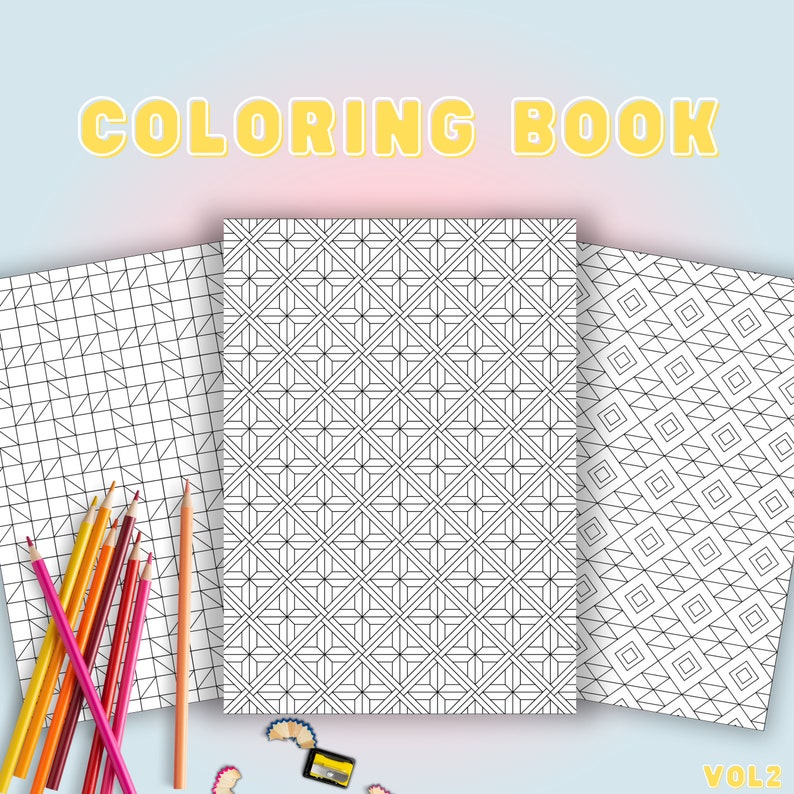 Geometric Pattern Coloring Pages Printable | Coloring Book | Relaxing Patterns Coloring Activity | Digital Coloring Book for Adults