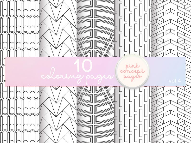 aesthetic cozy geometric coloring pages printable pdf for adults