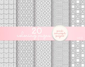 Geometric Pattern Coloring Pages | Relaxing Modern Designs for Adults Vol 9