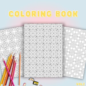 Geometric Pattern Coloring Pages Printable | Coloring Book | Relaxing Patterns Coloring Activity | Digital Coloring Book for Adults