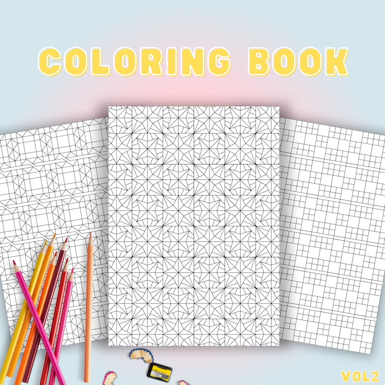 Geometric Pattern Coloring Pages Printable | Coloring Book | Relaxing Patterns Coloring Activity | Digital Coloring Book for Adults