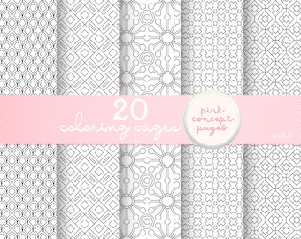 Geometric Pattern Coloring Pages | Modern Abstract Designs for Adults Vol 6