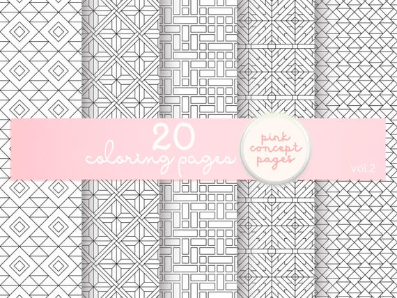Geometric Pattern Coloring Pages | Calm Modern Designs for Adults Vol 2