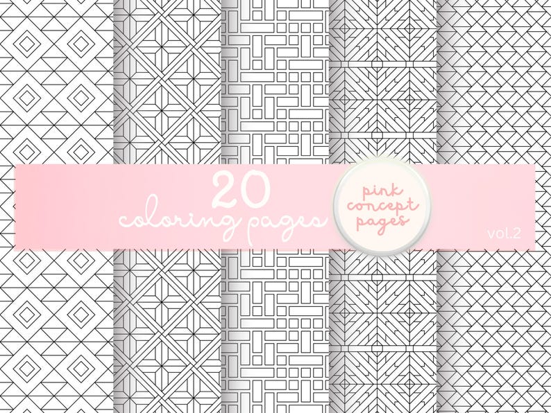 geometric pattern coloring pages calm modern black white printable pdf