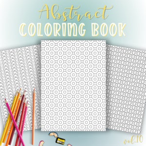 minimal abstract shapes stress relief coloring page