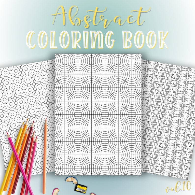 repeating pattern modern line art coloring page