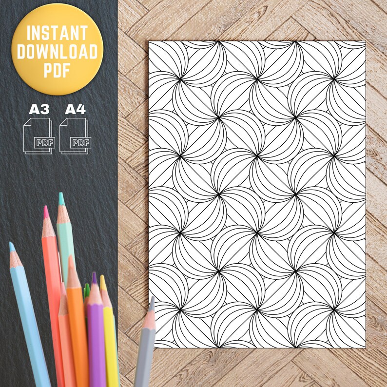 Abstract Pattern Colouring Page Pdf, Therapeutic Abstract Coloring ...