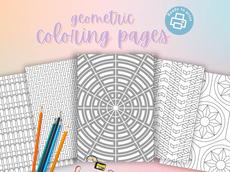 Digital download coloring sheet featuring minimalist zen-inspired design.