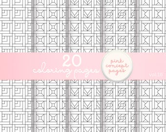 Modern Abstract Line Art Coloring Pages | Mindful Geometric Designs for Adults Vol 16