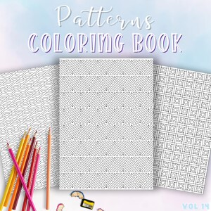Mindful Patterns Coloring Pages Printable Anxiety Relief Adult Coloring Book Abstract Pattern Minimalist Coloring Geometric Coloring
