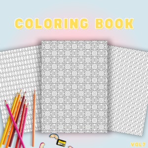 幾何学模様の塗り絵 PDF | 大人の塗り絵 | リラクゼーションアクティビティ | あらゆる年齢層向けの印刷可能な幾何学模様 | すぐにダウンロード | Vol7
