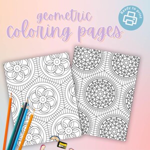 Aesthetic adult coloring page with symmetrical pattern and calming layout.