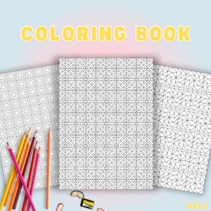 幾何学模様の塗り絵 | デジタル塗り絵 | 大人向け塗り絵 PDF | あらゆる年齢層向けのストレス解消アクティビティ | アートセラピー | Vol2