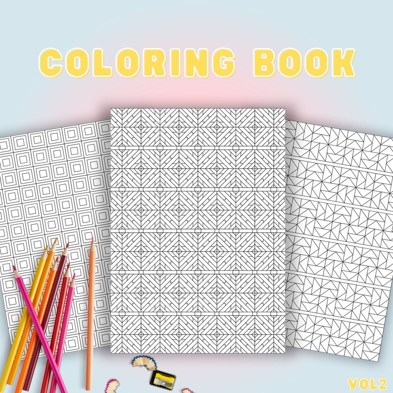 Geometric Pattern Coloring Pages Printable | Coloring Book | Relaxing Patterns Coloring Activity | Digital Coloring Book for Adults