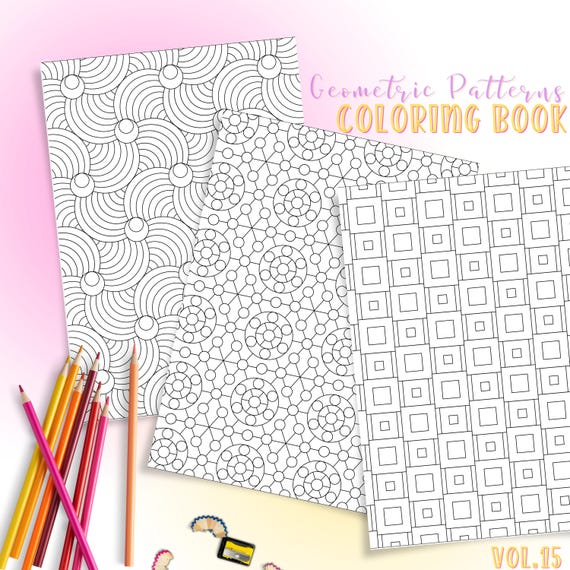 Geometric Coloring Pages | Modern Seamless Patterns, Adult Coloring Book PDF, Stress Relief & Self-Care,  Unique Printable Coloring Sheets