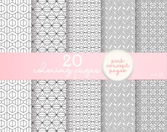 Minimalist Geometric Coloring Pages | Artistic Abstract Designs for Adults Vol 12