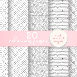 minimalist abstract geometric coloring pages mindful printable pdf for adults